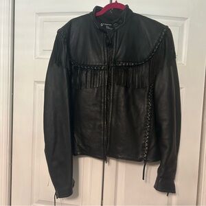 Willie G for Harley-Davidson Black Leather Fringe Jacket